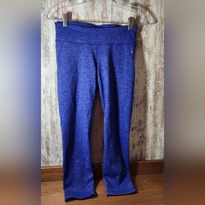Under Armour Women's Heathered Blue Athletic Heat Gear Legging Tights Gym Pants